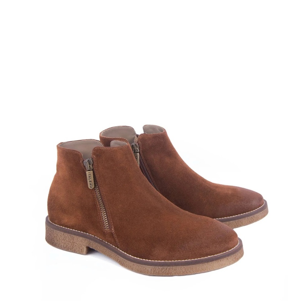 Elegant Brown Suede Ankle Boots